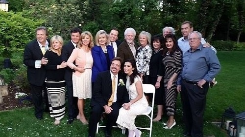 A picture of Karen Randall and Jay Osmond at their wedding.